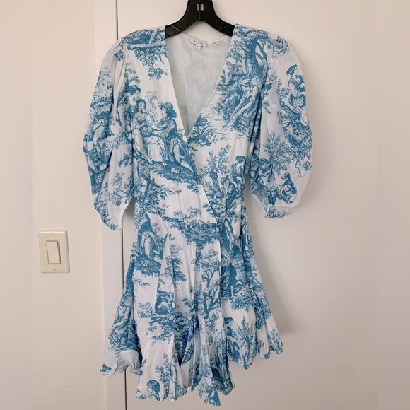 RARE Rhode ROSIE COTTON MINI WRAP DRESS IN FRENCH WHITE TOILE - Picture 5 of 9